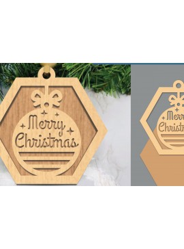 Σετ των 3 Intra απο ξύλο plywood 3mm-4mm πάχος Χριστουγεννιάτικο στολίδι με 1 Δίασταση 8x8 cm INTRAFABR-105773903