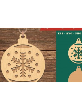 Σετ των 3 Intra απο ξύλο plywood 3mm-4mm πάχος Χριστουγεννιάτικο στολίδι με λέιζερ κοπής 4 Δίασταση 8x8 cm INTRAFABR-109982430