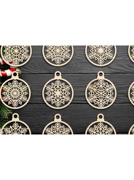 Σετ των 3 Intra απο ξύλο plywood 3mm-4mm πάχος Cut  Christmas Ball 02 Δίασταση 8x8 cm INTRAFABR-79323952