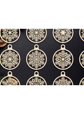 Σετ των 3 Intra απο ξύλο plywood 3mm-4mm πάχος Cut  Christmas Ball 03 Δίασταση 8x8 cm INTRAFABR-79428138