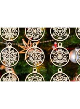 Σετ των 3 Intra απο ξύλο plywood 3mm-4mm πάχος Cut  Christmas Ball 05 Δίασταση 8x8 cm INTRAFABR-79428466