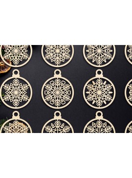 Σετ των 3 Intra απο ξύλο plywood 3mm-4mm πάχος Cut  Christmas Ball 06 Δίασταση 8x8 cm INTRAFABR-79428475