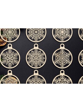 Σετ των 3 Intra απο ξύλο plywood 3mm-4mm πάχος Cut  Christmas Ball 09 Δίασταση 8x8 cm INTRAFABR-79429198