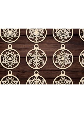 Σετ των 3 Intra απο ξύλο plywood 3mm-4mm πάχος Cut  Christmas Ball 11 Δίασταση 8x8 cm INTRAFABR-79429226