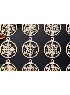 Σετ των 3 Intra απο ξύλο plywood 3mm-4mm πάχος Cut  Christmas Ball 13 Δίασταση 8x8 cm INTRAFABR-79429256