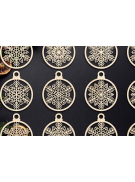 Σετ των 3 Intra απο ξύλο plywood 3mm-4mm πάχος Cut  Christmas Ball 15 Δίασταση 8x8 cm INTRAFABR-79430638