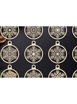 Σετ των 3 Intra απο ξύλο plywood 3mm-4mm πάχος Cut  Christmas Ball 17 Δίασταση 8x8 cm INTRAFABR-79430645