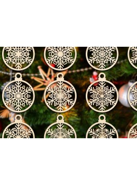 Σετ των 3 Intra απο ξύλο plywood 3mm-4mm πάχος Cut  Christmas Ball 18 Δίασταση 8x8 cm INTRAFABR-79430648