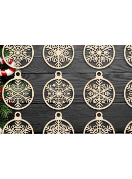 Σετ των 3 Intra απο ξύλο plywood 3mm-4mm πάχος Cut  Christmas Ball 19 Δίασταση 8x8 cm INTRAFABR-79430651