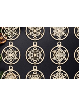 Σετ των 3 Intra απο ξύλο plywood 3mm-4mm πάχος Cut  Christmas Ball 21 Δίασταση 8x8 cm INTRAFABR-79430658