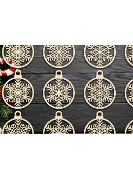 Σετ των 3 Intra απο ξύλο plywood 3mm-4mm πάχος Cut  Christmas Ball 22 Δίασταση 8x8 cm INTRAFABR-79431084