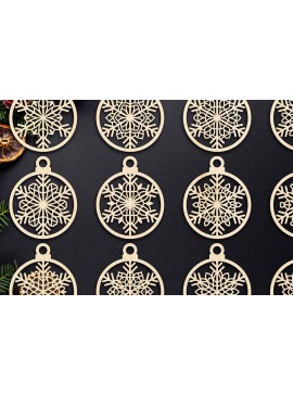 Σετ των 3 Intra απο ξύλο plywood 3mm-4mm πάχος Cut  Christmas Ball 23 Δίασταση 8x8 cm INTRAFABR-79437762