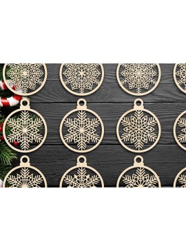 Σετ των 3 Intra απο ξύλο plywood 3mm-4mm πάχος Cut  Christmas Ball 25 Δίασταση 8x8 cm INTRAFABR-79437745