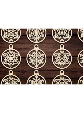 Σετ των 3 Intra απο ξύλο plywood 3mm-4mm πάχος Cut  Christmas Ball 26 Δίασταση 8x8 cm INTRAFABR-79437727