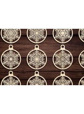 Σετ των 3 Intra απο ξύλο plywood 3mm-4mm πάχος Cut  Christmas Ball 27 Δίασταση 8x8 cm INTRAFABR-79437720