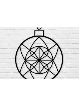 Σετ των 2 Intra απο ξύλο plywood 3mm-4mm πάχος Χριστουγεννιάτικη Μπάλα Μεταλλική Τέχνη Τοίχου με  Δίασταση 40x40 cm INTRAFABR-100559337