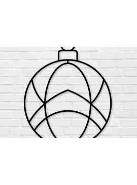 Intra απο ξύλο plywood 3mm-4mm πάχος Χριστουγεννιάτικη Μπάλα Μεταλλική Τέχνη τοίχου , Δίασταση 40x40 cm INTRAFABR-100561686