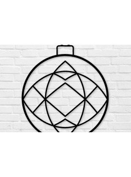 Σετ των 2 Intra απο ξύλο plywood 3mm-4mm πάχος Χριστουγεννιάτικη Μπάλα Μεταλλική Τέχνη τοίχου , Δίασταση 40x40 cm INTRAFABR-100561761