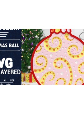 Σετ των 2 Intra απο ξύλο plywood 3mm-4mm πάχος Χριστουγεννιάτικη Μπάλα πολλαπλών στρώσεων PaperCut Δίασταση 1500x1500 cm INTRAFABR-75930803