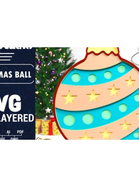 Σετ των 3 Intra απο ξύλο plywood 3mm-4mm πάχος Χριστουγεννιάτικη Μπάλα πολλαπλών στρώσεων PaperCut Δίασταση 1500x1500 cm INTRAFABR-75930839