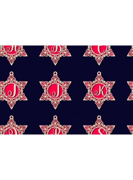 Σετ των 3 Intra απο ξύλο plywood 3mm-4mm πάχος Χριστουγεννιάτικες μπάλες διακοσμήσεις Alphabe Δίασταση 4x4 cm INTRAFABR-78496040