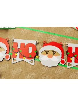 Σετ των 2 Intra απο ξύλο plywood 3mm-4mm πάχος Χριστουγεννιάτικο Banner | Χριστουγεννιάτικη γιρλάντα Δίασταση 15x15 cm INTRAFABR-108904019