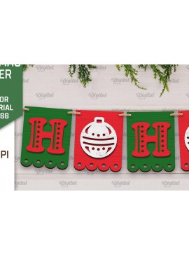 Σετ των 2 Intra απο ξύλο plywood 3mm-4mm πάχος Σχέδιο κοπής με λέιζερ Χριστουγεννιάτικο πανό Δίασταση 15x15 cm INTRAFABR-105198153