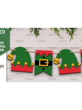 Σετ των 2 Intra απο ξύλο plywood 3mm-4mm πάχος Σχέδιο κοπής με λέιζερ Χριστουγεννιάτικο πανό Δίασταση 15x15 cm INTRAFABR-105198186