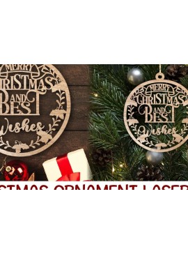 Σετ των 3 Intra απο ξύλο plywood 3mm-4mm πάχος κοπής με λέιζερ Χριστουγεννιάτικο μπιχλιμπίδι. Δίασταση 5x5 cm INTRAFABR-37334765