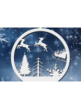 Σετ των 2 Intra απο ξύλο plywood 3mm-4mm πάχος Χριστουγεννιάτικο μπιχλιμπίδι Design Δίασταση 20x30 cm INTRAFABR-86061222