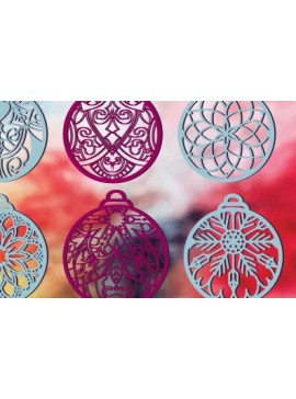 Σετ των 3 Intra απο ξύλο plywood 3mm-4mm πάχος Χριστουγεννιάτικο μπιχλιμπίδι Στολίδι  1106 Δίασταση 8x8 cm INTRAFABR-108359381