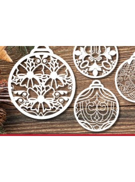 Σετ των 3 Intra απο ξύλο plywood 3mm-4mm πάχος Χριστουγεννιάτικο μπιχλιμπίδι Στολίδι  1118 Δίασταση 8x8 cm INTRAFABR-108489287