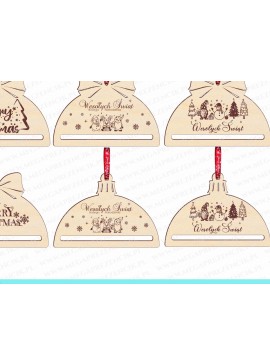 Σετ των 3 Intra απο ξύλο plywood 3mm-4mm πάχος Χριστουγεννιάτικα μπιχλιμπίδια για Macrame  Δίασταση 4x4 cm INTRAFABR-110077311