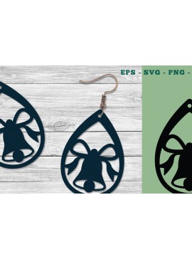 Σετ των 3 Intra απο ξύλο plywood 3mm-4mm πάχος Χριστουγεννιάτικα σκουλαρίκια καμπάνας σχέδιο Δίασταση 3x3 cm INTRAFABR-111318089