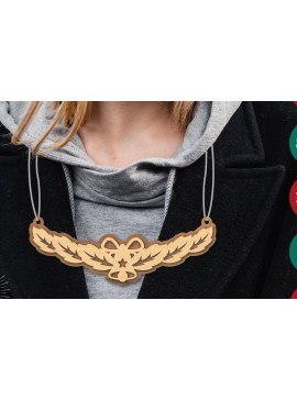 Σετ των 2 Intra απο ξύλο plywood 3mm-4mm πάχος Χριστουγεννιάτικο κολιέ με λέιζερ με καμπάνα Δίασταση 20x20 cm INTRAFABR-112131119