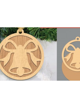 Σετ των 3 Intra απο ξύλο plywood 3mm-4mm πάχος Χριστουγεννιάτικο στολίδι με λέιζερ με λέιζερ Δίασταση 8x8 cm INTRAFABR-106887913