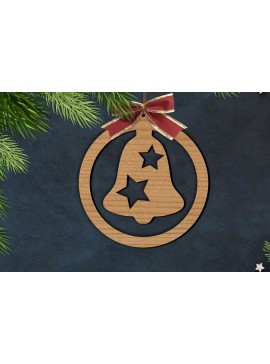 Σετ των 2 Intra απο ξύλο plywood 3mm-4mm πάχος Χριστουγεννιάτικη καμπάνα | Δίασταση 15x15 cm INTRAFABR-76134837