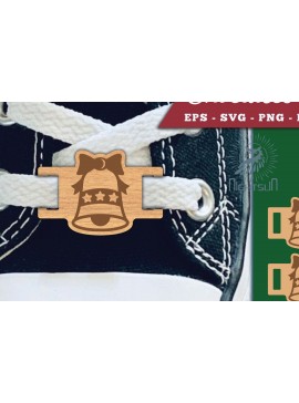 Σετ των 2 Intra απο ξύλο plywood 3mm-4mm πάχος Χριστουγεννιάτικα κορδόνια με καμπάνα Ετικέτες Δίασταση 15x15 cm INTRAFABR-112294758