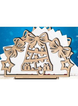 Σετ των 2 Intra απο ξύλο plywood 3mm-4mm πάχος Χριστουγεννιάτικη θήκη χαρτοπετσέτας κορδέλας αστεριού Δίασταση 15x15 cm INTRAFABR-109098353