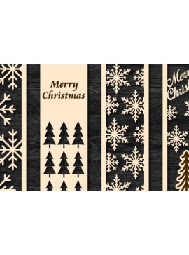 Σετ των 2 Intra απο ξύλο plywood 3mm-4mm πάχος Χριστουγεννιάτικη κοπή σελιδοδείκτη με λέιζερ Δίασταση 15x15 cm INTRAFABR-109628498