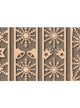 Σετ των 2 Intra απο ξύλο plywood 3mm-4mm πάχος Χριστουγεννιάτικο σελιδοδείκτη σχέδιο κοπής με λέιζερ Δίασταση 15x15 cm INTRAFABR-81835067