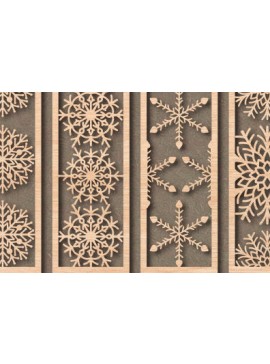 Σετ των 2 Intra απο ξύλο plywood 3mm-4mm πάχος Χριστουγεννιάτικο σελιδοδείκτη σχέδιο κοπής με λέιζερ Δίασταση 15x15 cm INTRAFABR-81835021