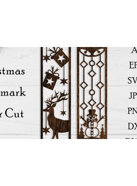 Σετ των 3 Intra απο ξύλο plywood 3mm-4mm πάχος Christmas Bookmark Cut  Δίασταση 15x15 cm INTRAFABR-106997503