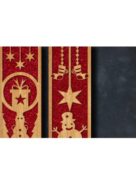 Σετ των 2 Intra απο ξύλο plywood 3mm-4mm πάχος Christmas Bookmark Cut  Δίασταση 15x15 cm INTRAFABR-82751177