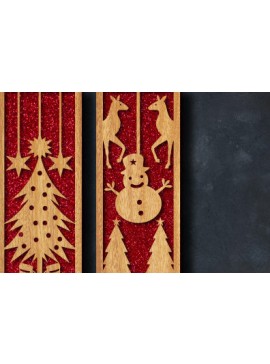 Σετ των 2 Intra απο ξύλο plywood 3mm-4mm πάχος Christmas Bookmark Cut  Δίασταση 15x15 cm INTRAFABR-82751189
