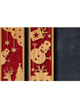 Σετ των 2 Intra απο ξύλο plywood 3mm-4mm πάχος Christmas Bookmark Cut  Δίασταση 15x15 cm INTRAFABR-82751207