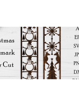 Σετ των 2 Intra απο ξύλο plywood 3mm-4mm πάχος Christmas Bookmark Cut  Δίασταση 15x15 cm INTRAFABR-106997483