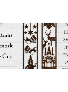 Σετ των 3 Intra απο ξύλο plywood 3mm-4mm πάχος Christmas Bookmark Cut  Δίασταση 15x15 cm INTRAFABR-106997491