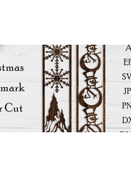 Σετ των 2 Intra απο ξύλο plywood 3mm-4mm πάχος Christmas Bookmark Cut  Δίασταση 15x15 cm INTRAFABR-106997494