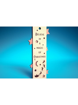 Σετ των 2 Intra απο ξύλο plywood 3mm-4mm πάχος Χριστουγεννιάτικο σελιδοδείκτη | Βιβλίο Δίασταση 15x15 cm INTRAFABR-71697882